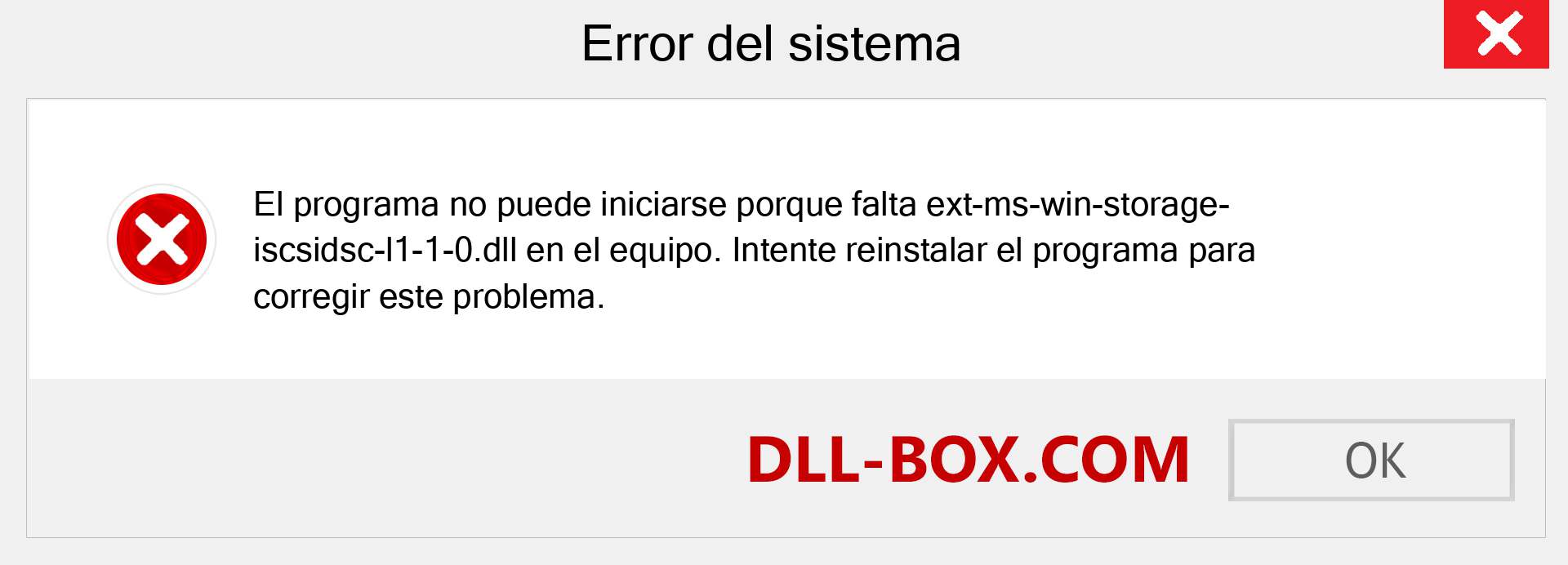 ¿Falta el archivo ext-ms-win-storage-iscsidsc-l1-1-0.dll ?. Descargar para Windows 7, 8, 10 - Corregir ext-ms-win-storage-iscsidsc-l1-1-0 dll Missing Error en Windows, fotos, imágenes