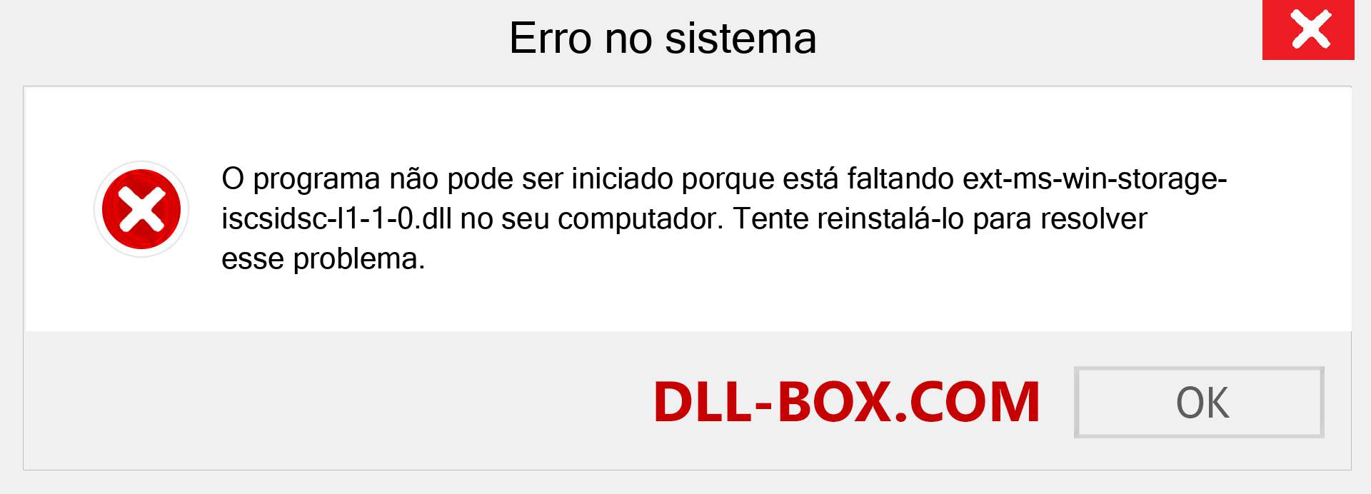 Arquivo ext-ms-win-storage-iscsidsc-l1-1-0.dll ausente ?. Download para Windows 7, 8, 10 - Correção de erro ausente ext-ms-win-storage-iscsidsc-l1-1-0 dll no Windows, fotos, imagens